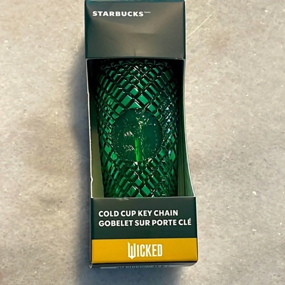 Starbucks wicked keychain emerald Green cold cup ornament new size small